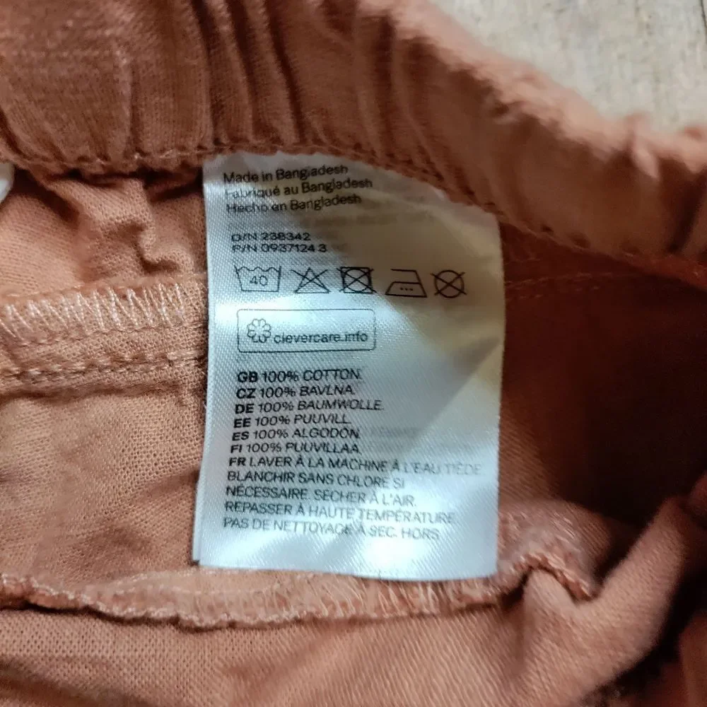 H&M pants 9 months muted orange tan color cotton panda pants unisex boho
